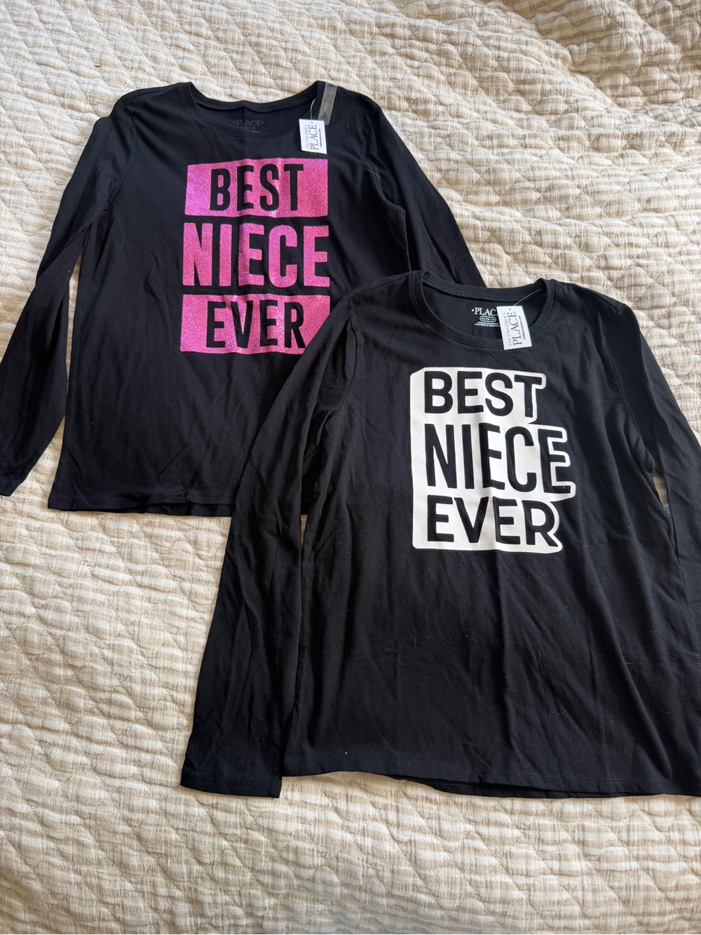 The Children's Place Black Long Sleeve Tee with Best Niece Ever Bundle